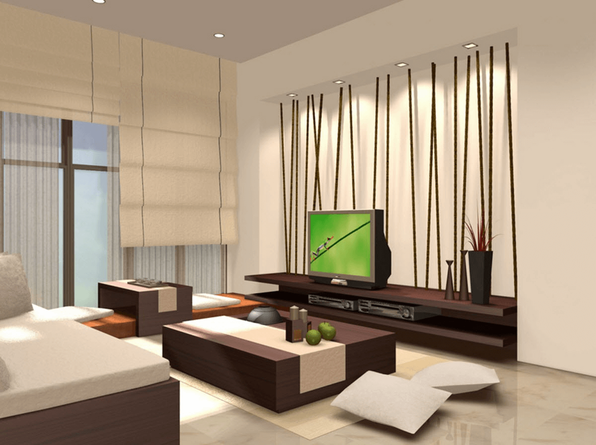 contemporary zen living room design